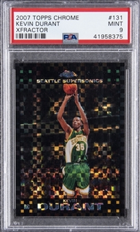 2007-08 Topps Chrome X-Fractor #131 Kevin Durant Rookie Card (#37/50) – PSA MINT 9